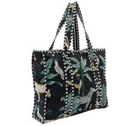 AUBRY GASPARD - Sac en coton et nylon imprimé noir avec fermeture éclair et poche intérieure - idéal pour le quotidien - dimensions 45 x 12 x 35 cm - couleur noire