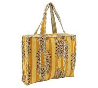 AUBRY GASPARD - Sac en coton et nylon jaune motif tigre avec fermeture éclair et poche intérieure - dimensions 45 x 12 x 35 cm - idéal pour un usage quotidien