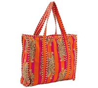 AUBRY GASPARD - Sac en coton et nylon orange motif tigre avec fermeture éclair et poche intérieure - idéal pour le quotidien - dimensions 45 x 12 x 35 cm - couleur orange