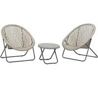 - Salon de jardin en polyrésine et métal Kent gris