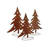 AUBRY GASPARD - Sapins en Métal Vieilli - Motif Étoile - Pied Ovale Stable - Décoration Intérieure - Hauteur Idéale Table ou Cheminée - Style Rustique Élégant - Finition Antique