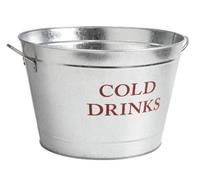 AUBRY GASPARD - Seau à Bière en Zinc Cold Drinks - avec 2 Anses Pratiques - Idéal pour Rafraîchir Vos Boissons - Parfait pour Soirées et Événements - Résistant