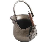 Seau à cendres avec pelle en étain antique