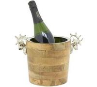 Aubry Gaspard - Seau à champagne Cerf en bois et alu marron G