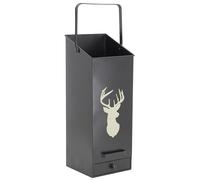 Seau à pellets en métal métal noir cerf
