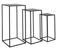 AUBRY GASPARD - Sellettes Métal Noir (Lot de 3) - Finition Laquée - Grand 30 x 30 x 70 cm - Moyen 25 x 25 x 60 cm - Petit 20 x 20 x 50 cm - Style Moderne - Livrées Montées - Poids Total 5,5 kg