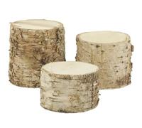 AUBRY GASPARD - Série 3 Supports Bouleau Naturel - Tronçons Creux Ø 12 cm - Hauteurs 8/10/14 cm - Idéal Décoration Présentation Produits - Accessoires Élégants Maison Vitrines