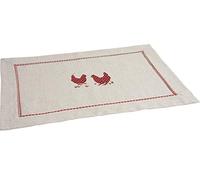 AUBRY GASPARD - Set de Table en Coton et Lin - Motif Poules - Léger et Élégant - Idéal pour Décoration de Table - Parfait pour Usage Quotidien et Occasions Spéciales - Poids 0,07 kg