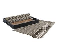 AUBRY GASPARD - Sets de Table en Bambou (Lot de 6) + Plateau Rectangulaire - Sets Bicolores - Dimensions Sets 45 x 30 cm - Plateau Laqué Noir 32.5 x 27 x 3 cm - Poids Total 1.08 kg
