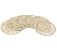 AUBRY GASPARD - Sets de Table en Jonc Ajouré - Lot de 6 - Jonc de Mer Tressé - Ø 38 cm - Finition Naturelle - Fabrication Artisanale - Idéal pour Décoration de Table - Poids Total 0.67 kg