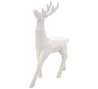 Statuette origami cerf en résine blanche