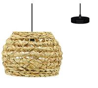 Suspension ronde en jacinthe naturelle et métal