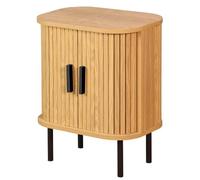 AUBRY GASPARD Table de Nuit en Bois et métal à lamelles Kyoto