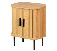 AUBRY GASPARD Table de Nuit en Bois et métal à lamelles Kyoto