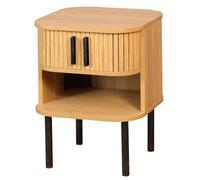 AUBRY GASPARD Table de Nuit en lamelles Bois et métal Kyoto