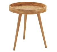 AUBRY GASPARD Table en Bois Naturel et rotin