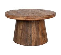 AUBRY GASPARD - Table Ronde en Bois Recyclé Ø66 H39 - Meuble Écoresponsable Unique - Artisanat Authentique - Design Naturel - Idéal pour Salon Ou Salle À Manger - Naturel - Ø66 cm