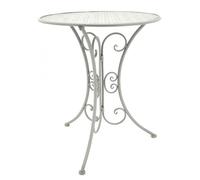 AUBRY GASPARD - Table Ronde Métal Laqué Gris - Ø 60 cm - Hauteur 70 cm - Waterproof - Démontable Rangement Compact - Livré en Kit - Poids 5 kg - Aménagement Jardin
