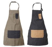 AUBRY GASPARD - Tablier en Coton - Coloris ContrastÈs - avec 2 Poches Pratiques - Liens ‡ Nouer au Dos et au Tour de Cou - IdÈal pour Cuisine et Arts de la Table - Disponible en 2 ModËles Assortis