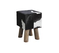 Tabouret Carré En Peau De Vache Incolore