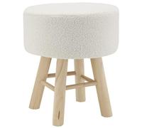 Tabouret En Bouclette Pied Bois Blanc