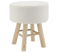 Tabouret En Bouclette Pied Bois Blanc