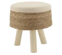 AUBRY GASPARD Tabouret en jonc, Coton et Bois Naturel