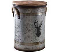 Aubry Gaspard - Tabouret et seau à pellets métal galvanisé cerf G
