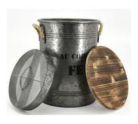 AUBRY GASPARD - Seau à pellets - Tabouret 2 en 1 Feu