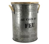 AUBRY GASPARD - Seau à pellets - Tabouret 2 en 1 Feu