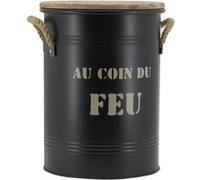 Aubry Gaspard - Tabouret et seau à pellets métal laqué au coin du feu G