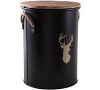 Aubry Gaspard - Tabouret et seau à pellets métal laqué cerf G