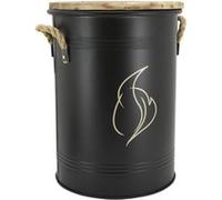 Aubry Gaspard - Tabouret et seau à pellets métal laqué flamme G
