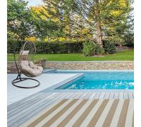 Aubry Gaspard - Tapis d'extérieur en polypropylène 120 x 180 cm Rayures - Beige Beige