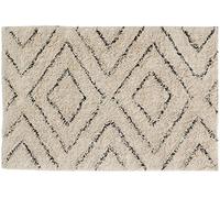 AUBRY GASPARD Tapis en Coton Naturel et Noir 60 x 90 cm Losanges