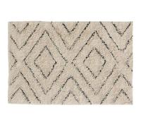 AUBRY GASPARD Tapis en Coton Naturel et Noir 60 x 90 cm Losanges