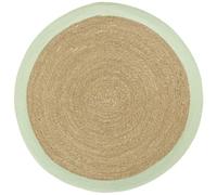 AUBRY GASPARD - Tapis en Jonc Naturel Ø120 cm avec Bordure Teintée Vert Anis - Idéal pour Intérieur - Durable et Facile À Entretenir - Couleur Vert Anis - Taille Ø120 cm