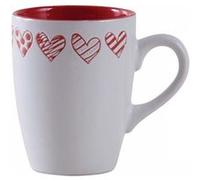 Aubry Gaspard - Tasse en grès blanc avec coeur rouge NC G