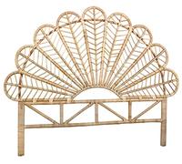 Aubry Gaspard - Tête de lit en rotin naturel Sola Sommier 140 cm Naturel