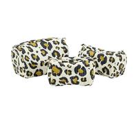 AUBRY GASPARD - Trousse léopard en Coton et Nylon - série de 3 - avec Fermeture éclair et Doublure en Plastique - Dimensions 18x9x9 à 22x14x13 - Couleur léopard