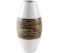 Vase en bambou naturel et laqué blanc M1