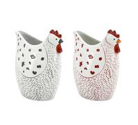 AUBRY GASPARD - Vase Céramique Poule Peint Main - Coloris Assortis - Décoration Maison - Idéal Fleurs Séchées ou Artificielles - Élégant et Unique - Cadeau Parfait Amateurs d'art