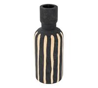 AUBRY GASPARD - Vase Décoratif en Paulownia - Strié Noir et Blanc - Léger et Élégant - Idéal pour Décoration Intérieure - Parfait pour Fleurs Sèches ou Artificielles - Complète Tout Style de Maison