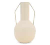 AUBRY GASPARD - Vase en Métal Beige - Collection Meltik - Finition Mate - Ø 11 cm x Hauteur 20 cm- Style Moderne et Épuré - avec Anse Design - Étanche pour Fleurs Fraîches ou Séchées