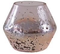 AUBRY GASPARD - Vase en Verre Rose et Doré - Teinté - Ø 19 cm, Hauteur 17 cm - Poids 1,65 kg - Polyvalent Utilisation comme Photophore - Élégant pour Décoration Intérieure - Soliflore Raffiné