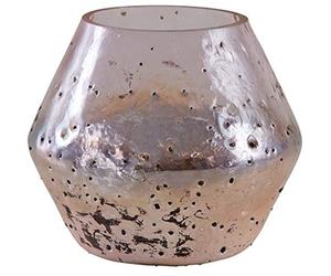 AUBRY GASPARD - Vase en Verre Rose et Doré - Teinté - Ø 19 cm, Hauteur 17 cm - Poids 1,65 kg - Polyvalent Utilisation comme Photophore - Élégant pour Décoration Intérieure - Soliflore Raffiné