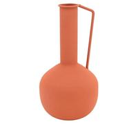 AUBRY GASPARD - Vase Métal Terracotta - Collection Meltik - Finition Mate - Design Moderne avec Anse - 13 x 26 cm - Étanche pour Fleurs Fraîches/Séchées - Léger et Élégant