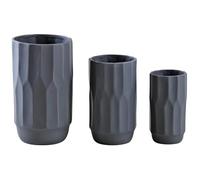 AUBRY GASPARD - Vases Gris Céramique - Lot de 2 - Design Moderne Élégant - Hauteur Idéale Fleurs Décoration - Parfaits Salon, Chambre, Bureau - Accessoire Raffiné Intérieur Contemporain
