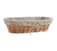 AubryGaspard Corbeille à Pain en Osier Blanc, Classique, Panier à Pain, 35 x 15 x 9 cm