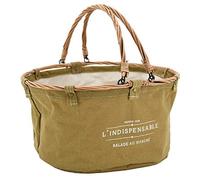 AubryGaspard Panier de Courses Ovale en Coton et Osier